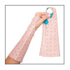 Fingerless Glove- TM0201 baby pink leather/turquoise lining