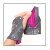 Fingerless Glove- TS0401 slate leather/hot pink lining