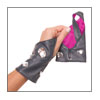 Fingerless Glove- TS0501 slate leather/hot pink lining