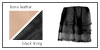 Color: bone leather/black lining with black organza ruffle trim