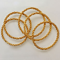 vintage bracelets - Noir Gold-plated Braided Bangles